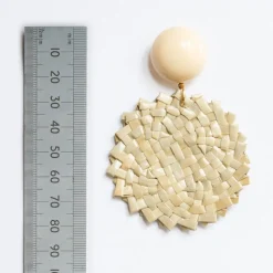 FRANCINE BRAMLI Raphia 22 Earrings in Ivory