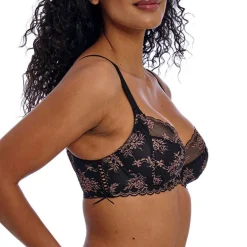 FREYA Offbeat Decadence UW Side Support Bra in Black