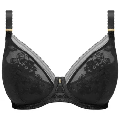 Fusion Lace U/W Padded Plunge Bra In Black | Collen & Clare