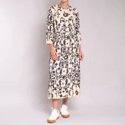 Giuditta Pure Silk Dress in Midnight Blue | Collen & Clare