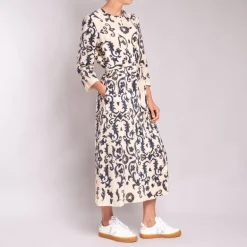 Giuditta Pure Silk Dress in Midnight Blue | Collen & Clare