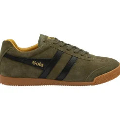 GOLA Harrier Suede Trainers in Khaki/Black/Sun