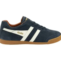 GOLA Harrier Suede Trainers in Navy/Off White/Moody Orange