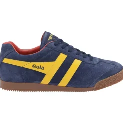 GOLA Harrier Suede Trainers in Navy/Sun/Red