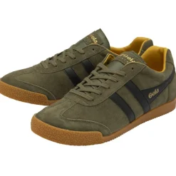 GOLA Harrier Suede Trainers in Khaki/Black/Sun