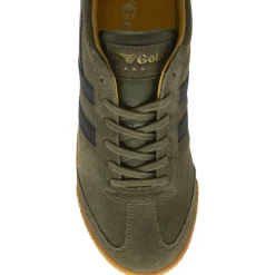 GOLA Harrier Suede Trainers in Khaki/Black/Sun