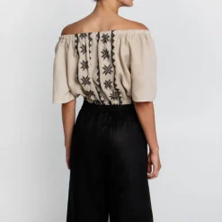 GREEK ARCHAIC KORI Lefkada Top in Beige/Black