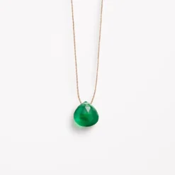 Green Onyx Signature Fine Cord Necklace in Gold | Collen & Clare