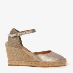 High Mary Jane Metallic Espadrille in Champagne | Collen and Clare | Collen and Clare