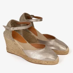 High Mary Jane Metallic Espadrille in Champagne | Collen and Clare | Collen and Clare