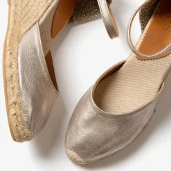 High Mary Jane Metallic Espadrille in Champagne | Collen and Clare | Collen and Clare