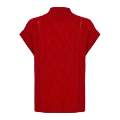 IRIS & WOOL Heart Cable Vest in True Red