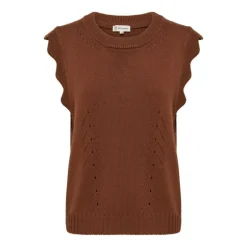 IRIS & WOOL Scallop Vest in Walnut