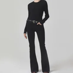 Isola Flare Jeans in Plush Black | Collen & Clare
