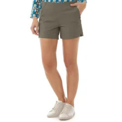 Isy Cotton Shorts in Khaki | Collen & Clare