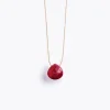 July Fine Cord Birthstone Necklace in Ruby | Collen and Clare