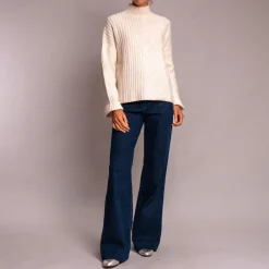 Jumper 1234 Aran Rib Turtle Neck Jumper in Jasmine