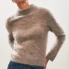 Jumper 1234 Brushed Turtle Neck Knit in Moose