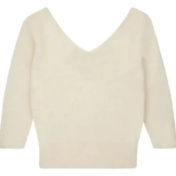 Jumper 1234 Brushed Vee Knit in Cream