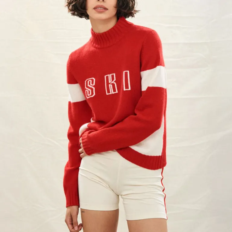 Jumper 1234 Contrast Ski Turtle in Red/White