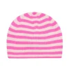 Jumper 1234 Narrow Stripe Rib Beanie in Hot Pink/Cream