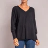 Jumper 1234 Oversize V Neck Jumper in Black