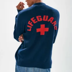 JUMPER1234 Beach Cardigan in Navy Rose