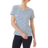 Kaelig Stripe S/S T Shirt in Ecru/Royal Blue | Collen & Clare