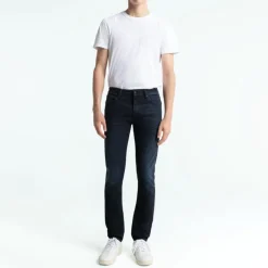 Kings Of Indigo John Slim Leg Jeans in Blue Black Worn
