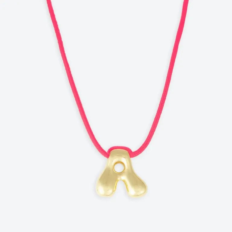 LA MOME BIJOU A Initial Joy Letter Necklace in Gold