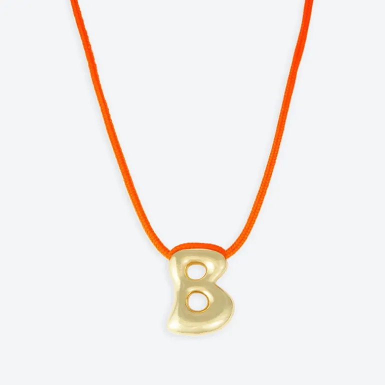 LA MOME BIJOU B Initial Joy Letter Necklace in Gold