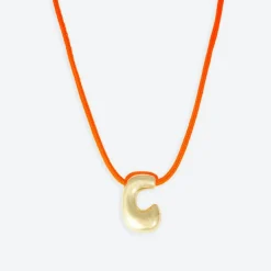LA MOME BIJOU C Initial Joy Letter Necklace in Gold