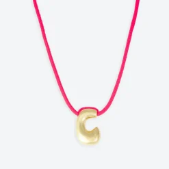 LA MOME BIJOU C Initial Joy Letter Necklace in Gold