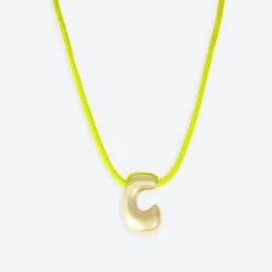 LA MOME BIJOU C Initial Joy Letter Necklace in Gold