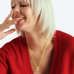 LA MOME BIJOU D Initial Joy Letter Necklace in Gold