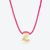 LA MOME BIJOU E Initial Joy Letter Necklace in Gold