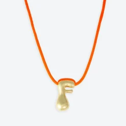 LA MOME BIJOU F Initial Joy Letter Necklace in Gold