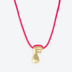 LA MOME BIJOU F Initial Joy Letter Necklace in Gold
