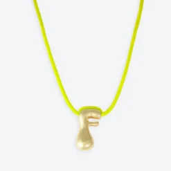 LA MOME BIJOU F Initial Joy Letter Necklace in Gold