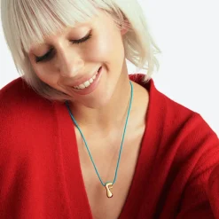 LA MOME BIJOU F Initial Joy Letter Necklace in Gold