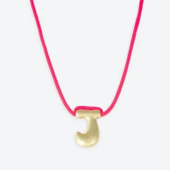 LA MOME BIJOU J Initial Joy Letter Necklace in Gold