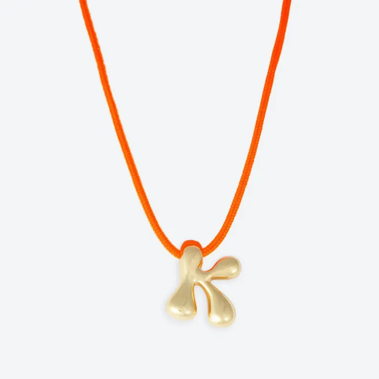 LA MOME BIJOU K Initial Joy Letter Necklace in Gold