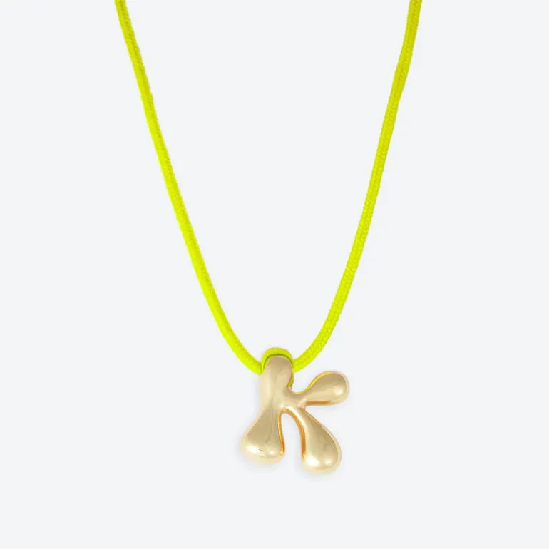 LA MOME BIJOU K Initial Joy Letter Necklace in Gold
