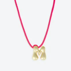 LA MOME BIJOU M Initial Joy Letter Necklace in Gold