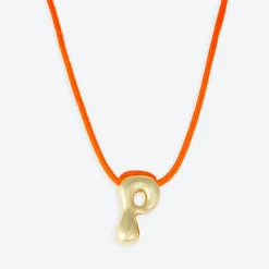 LA MOME BIJOU P Initial Joy Letter Necklace in Gold