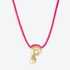 LA MOME BIJOU P Initial Joy Letter Necklace in Gold