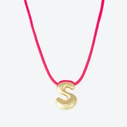 LA MOME BIJOU S Initial Joy Letter Necklace in Gold