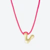 LA MOME BIJOU V Initial Joy Letter Necklace in Gold