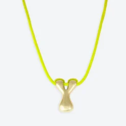 LA MOME BIJOU Y Initial Joy Letter Necklace in Gold