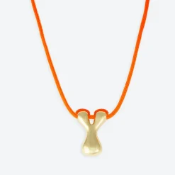 LA MOME BIJOU Y Initial Joy Letter Necklace in Gold